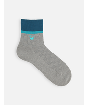 【Tabio MEN】刺繍切替ミニブロックリンクスショート丈ソックス