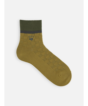 【Tabio MEN】刺繍切替ミニブロックリンクスショート丈ソックス