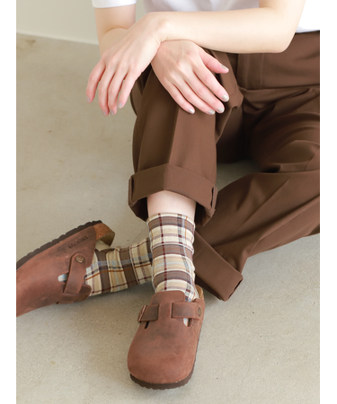 カラフルマドラスチェックショートソックス