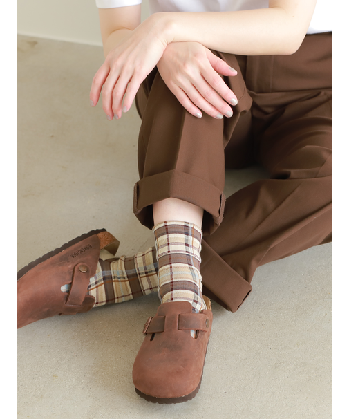 カラフルマドラスチェックショートソックス