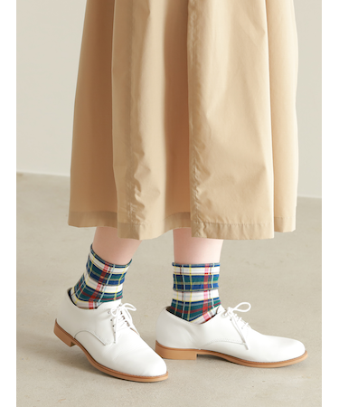 カラフルマドラスチェックショートソックス