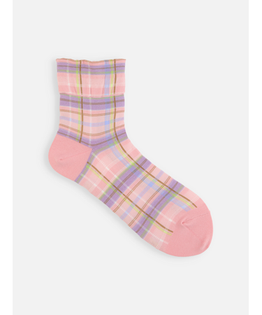 カラフルマドラスチェックショートソックス