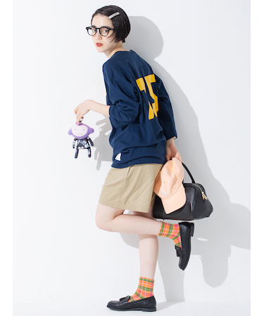 カラフルマドラスチェックショートソックス