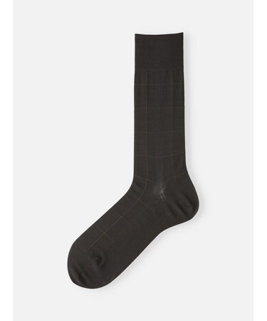 【Tabio MEN】連続シルケット加工/チェックレギュラー丈ソックス(27.0～29.0cm)