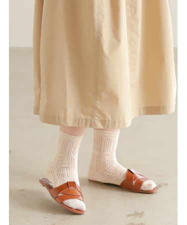 クロシェ風パッチワーク柄ショートソックス