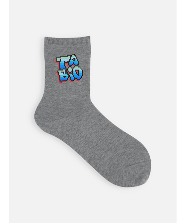 ジュニアサイズ 綿ピクセルアートソックス 22～24cm