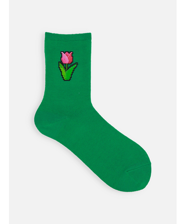 ジュニアサイズ 綿ピクセルアートソックス 22～24cm