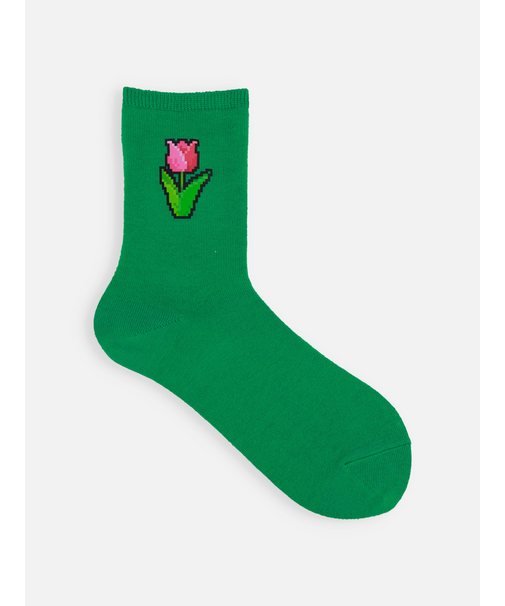 ジュニアサイズ 綿ピクセルアートソックス 22～24cm