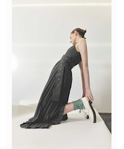 シアーグリッターラメモザイクフラワーショートソックス