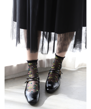 シアーフローラルショートソックス