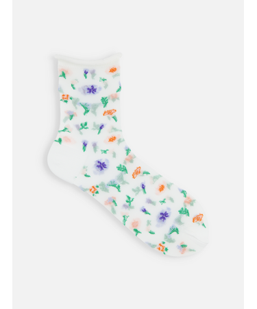 シアーフローラルショートソックス