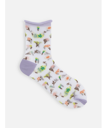 シアーフローラルショートソックス