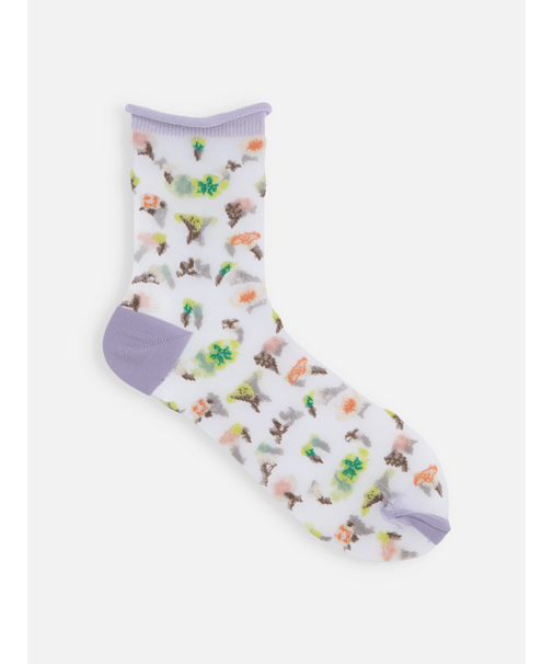 シアーフローラルショートソックス