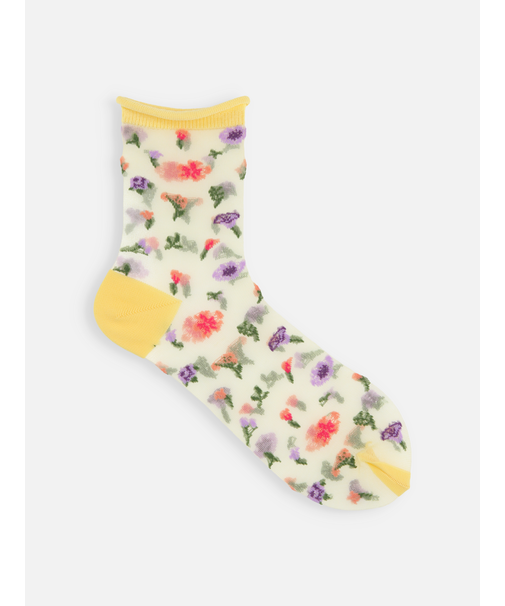 シアーフローラルショートソックス