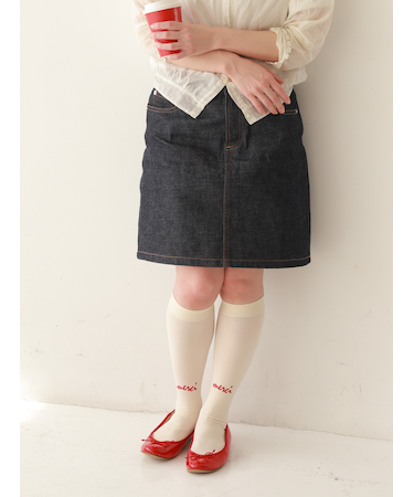 メッセージ刺繍ハイソックス