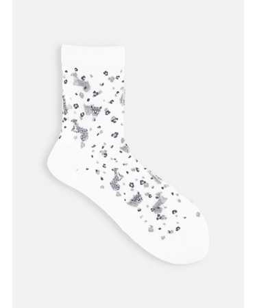 シースルーレオパードショートソックス