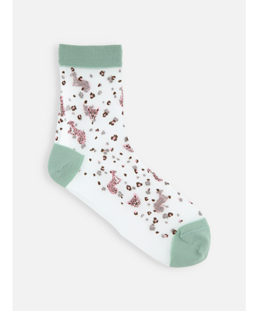 シースルーレオパードショートソックス