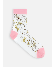 シースルーレオパードショートソックス