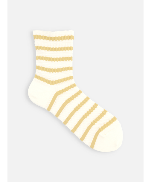 綿麻メッシュフロートボーダーショートソックス