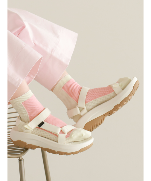 ドライ メッシュバイカラーショートソックス