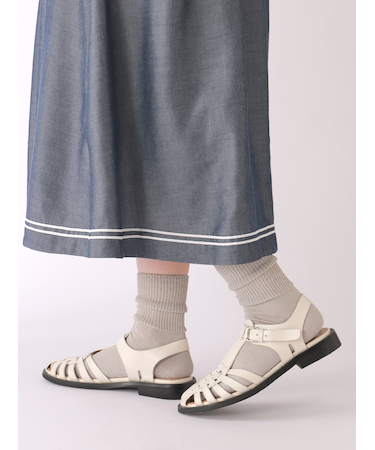 New麻ガーゼ調リブベタソックス