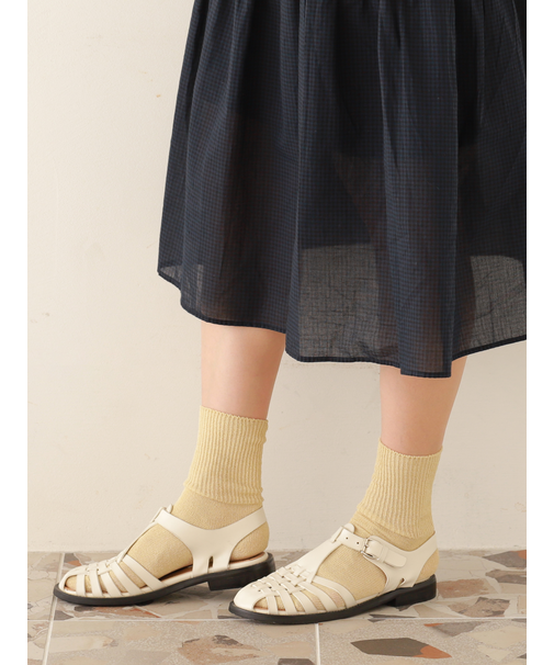 New麻ガーゼ調リブベタソックス