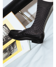 【Tabio MEN】綿麻市松フェードリンクスレギュラー丈ソックス