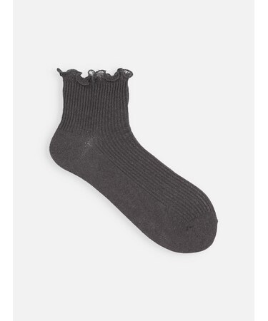 【麻混】ガーゼ調すっきりリブメロウショートソックス