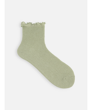 麻ガーゼ調1×1リブメロウショートソックス