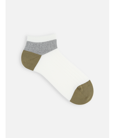 【Tabio MEN】ブークレー撚り杢パネルスニーカー丈ソックス