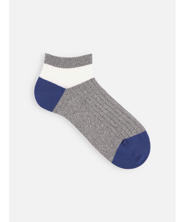 【Tabio MEN】ブークレー撚り杢パネルスニーカー丈ソックス