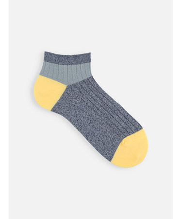 【Tabio MEN】ブークレー撚り杢パネルスニーカー丈ソックス