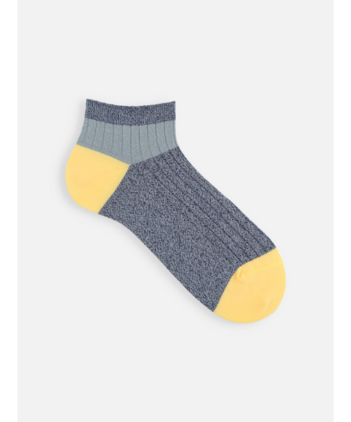 【Tabio MEN】ブークレー撚り杢パネルスニーカー丈ソックス