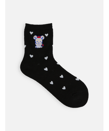 チュッピー刺繍ハートパターンショートソックス