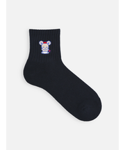 チュッピー刺繍パイル無地ショートソックス