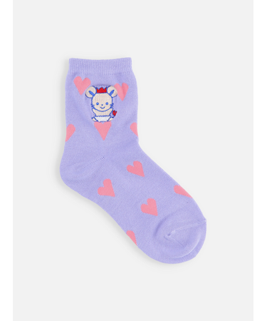 キッズ チュッピー刺繍ハート柄ショートソックス 19~21cm