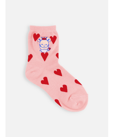 キッズ チュッピー刺繍ハート柄ショートソックス 19~21cm