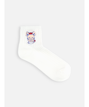 キッズ チュッピー刺繍コットンリブショートソックス 19～21cm