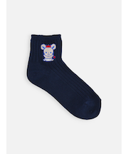 キッズ チュッピー刺繍コットンリブショートソックス 19～21cm