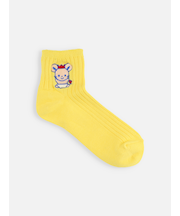 キッズ チュッピー刺繍コットンリブショートソックス 19～21cm