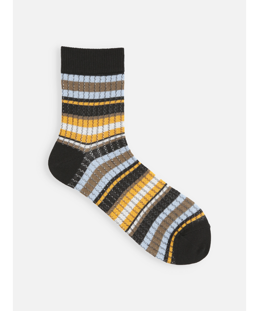 メッシュマルチボーダーショートソックス