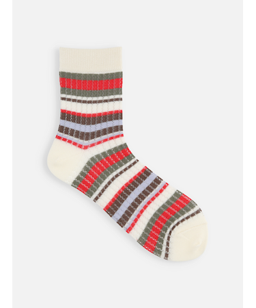 メッシュマルチボーダーショートソックス