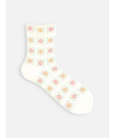 【冷感ドライ】 ブロックメッシュショートソックス