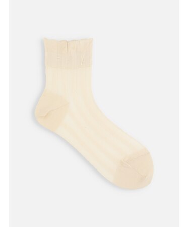 太ストライプメッシュショートソックス