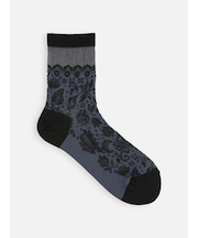 綿麻クレープレースフロートショートソックス