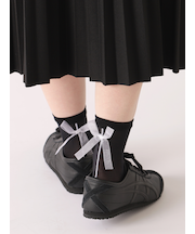 シアーリボン付きチュールショートソックス