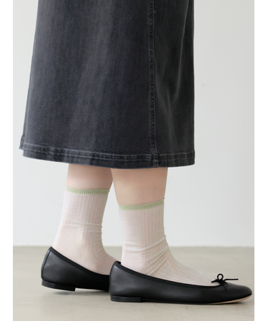 シアーリブショート丈ソックス