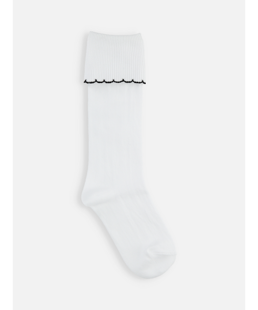 キッズ 折り返し配色ピコハイソックス 19～21cm