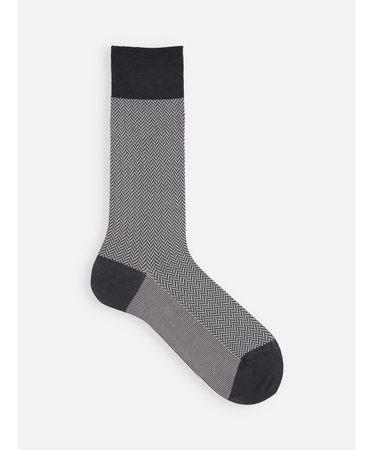 【Tabio MEN】スーピマJQヘリンボーンレギュラー丈ソックス（27.0～29.0cm）