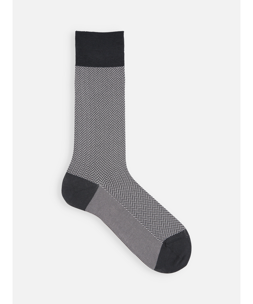 【Tabio MEN】スーピマJQヘリンボーンレギュラー丈ソックス（27.0～29.0cm）